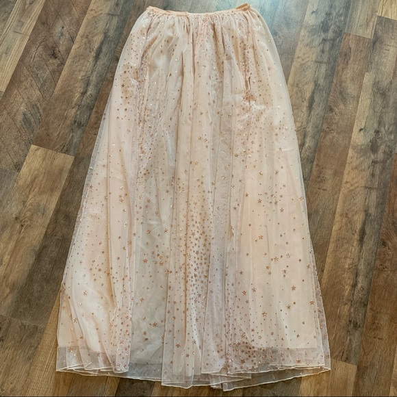 VS Sheer Mesh Sequin Star Maxi Skirt - Picture 7 of 15